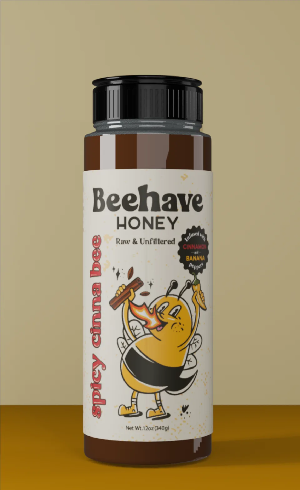 Beehave Honey Spicy Cinna Bee 12oz bottle